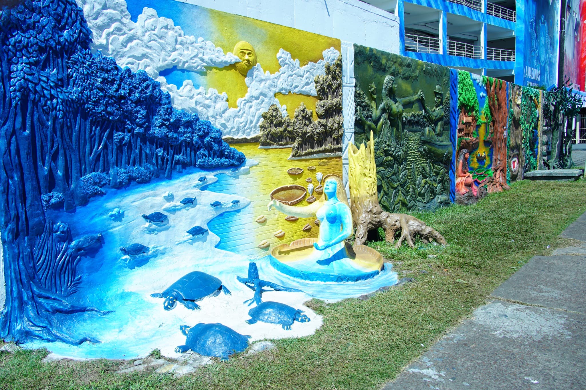 Painéis inspirados na cultura amazônica